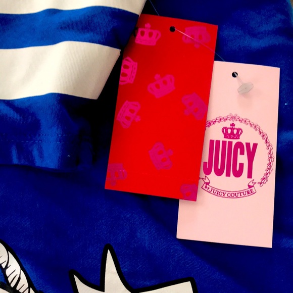 NEW JUICY COUTURE XL BLUE/WHITE SHIRT - Picture 5 of 6